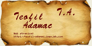 Teofil Adamac vizit kartica